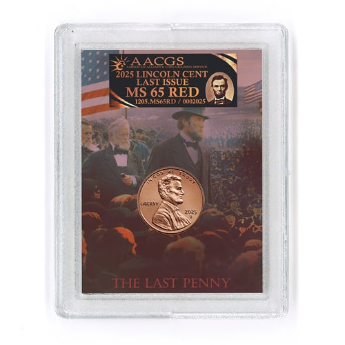 2025 Lincoln Penny Graded MS65 Red Brilliant Uncirculated by AACGS