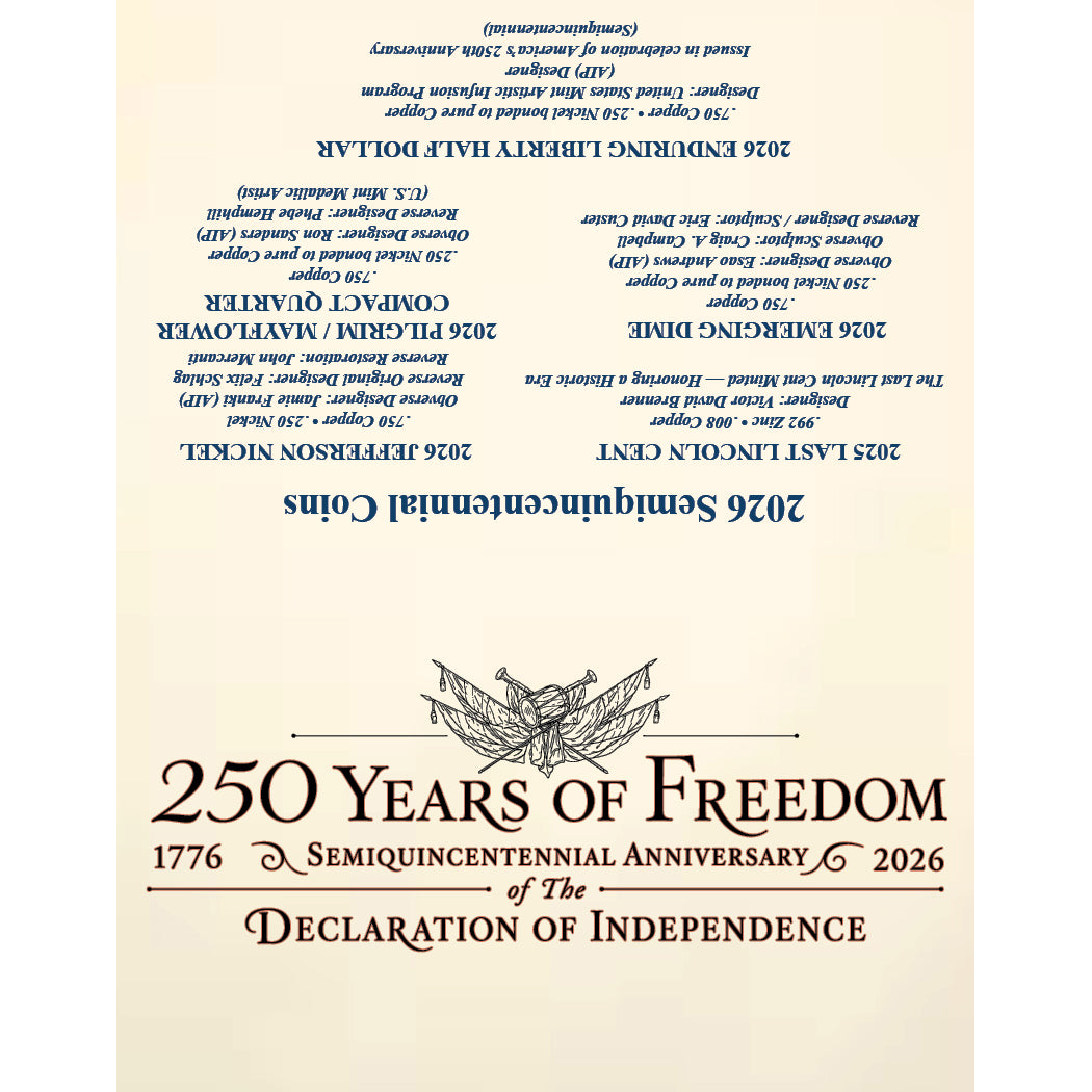 United States Semiquincentennial 250th Anniversary Coin Set - Brilliant Uncirculated