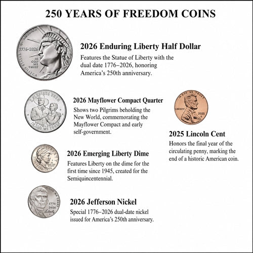 United States Semiquincentennial 250th Anniversary Coin Set - Brilliant Uncirculated