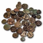 Genuine Ancient Bronze Coins 500 BCE–76 BCE – 2000+ Years Old - Five Coins