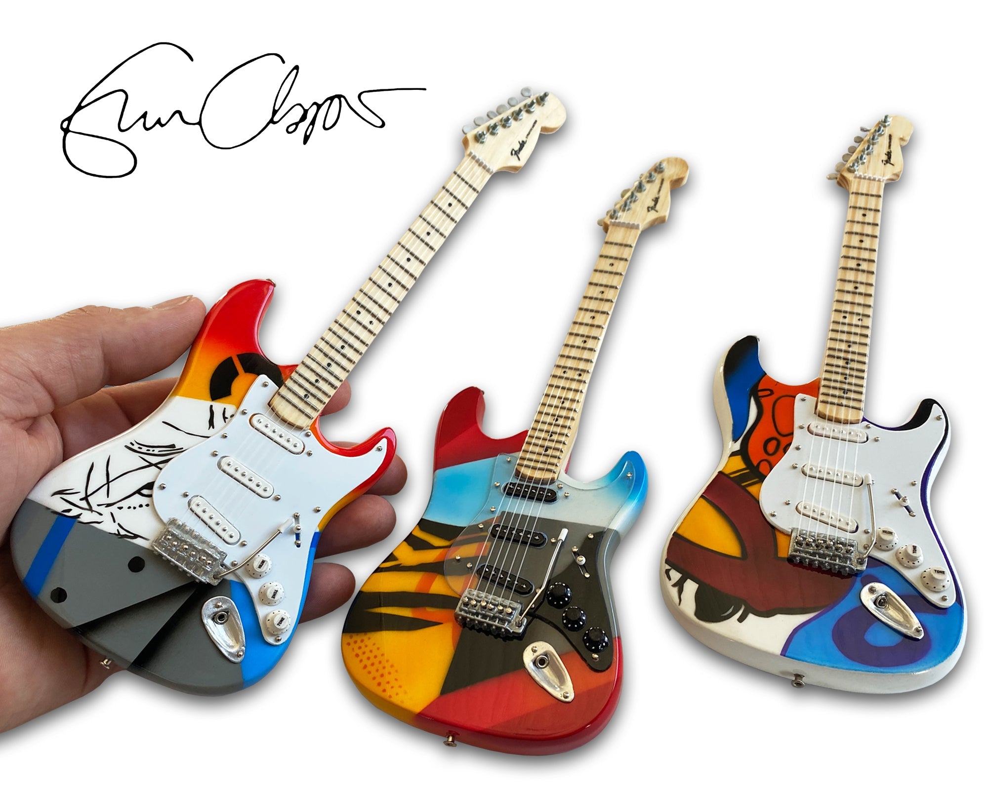 FranklinMint.com | Eric Clapton CRASH Set of 3 Mini Guitar
