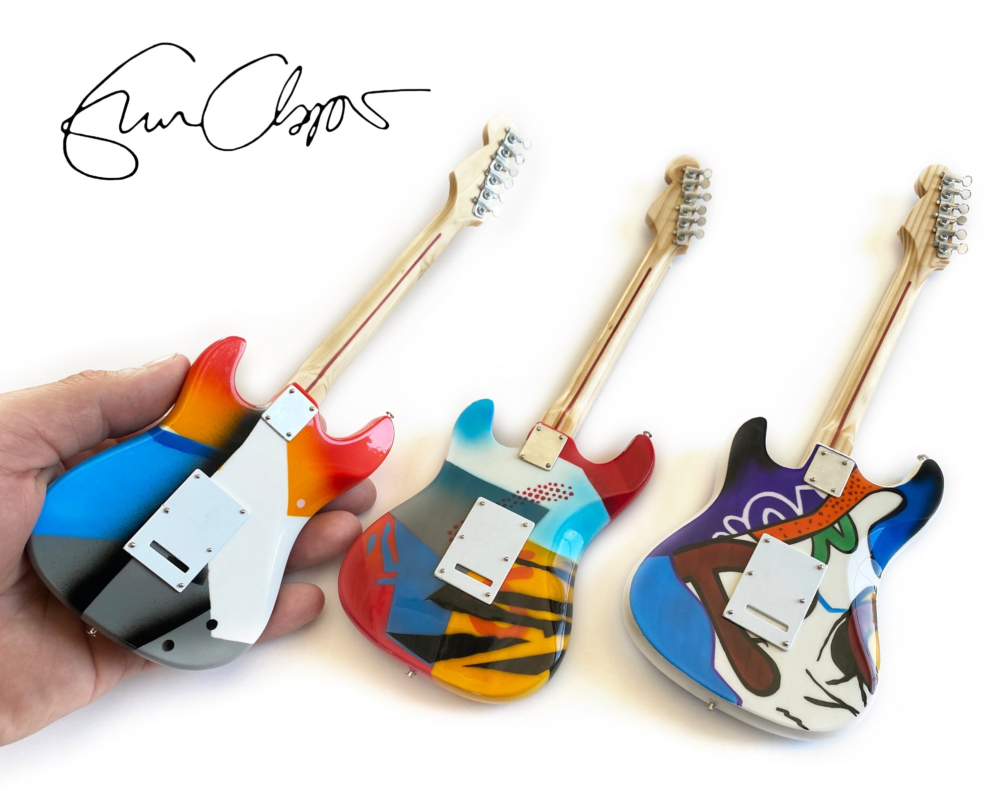 FranklinMint.com | Eric Clapton CRASH Set of 3 Mini Guitar