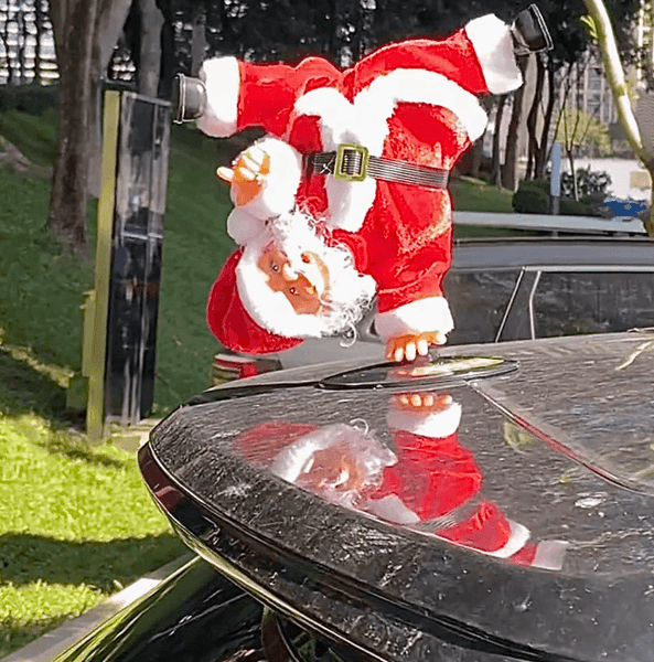 FranklinMint.com | Upside-Down Breakdancing Santa Claus Figurine