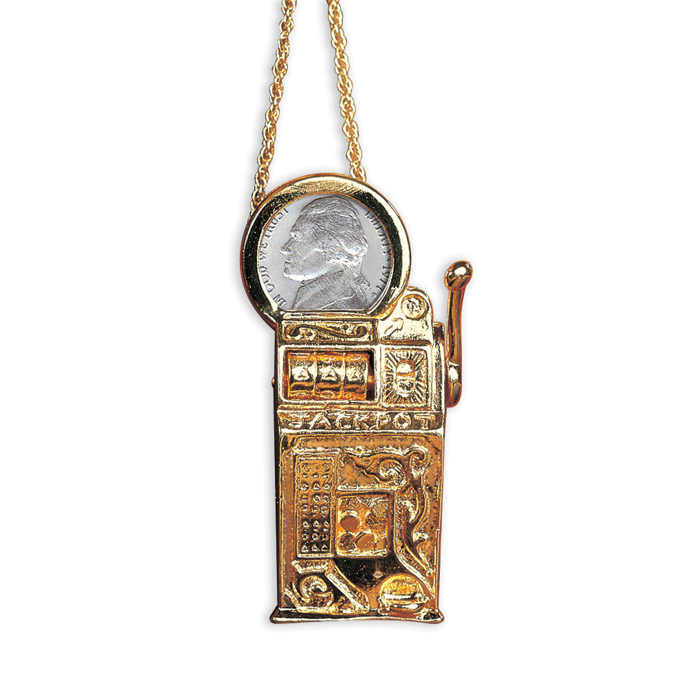Slot Machine Pin/Coin Pendant with Jefferson Nickel
