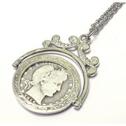 Silver Barber Quarter Spinner Coin Pendant