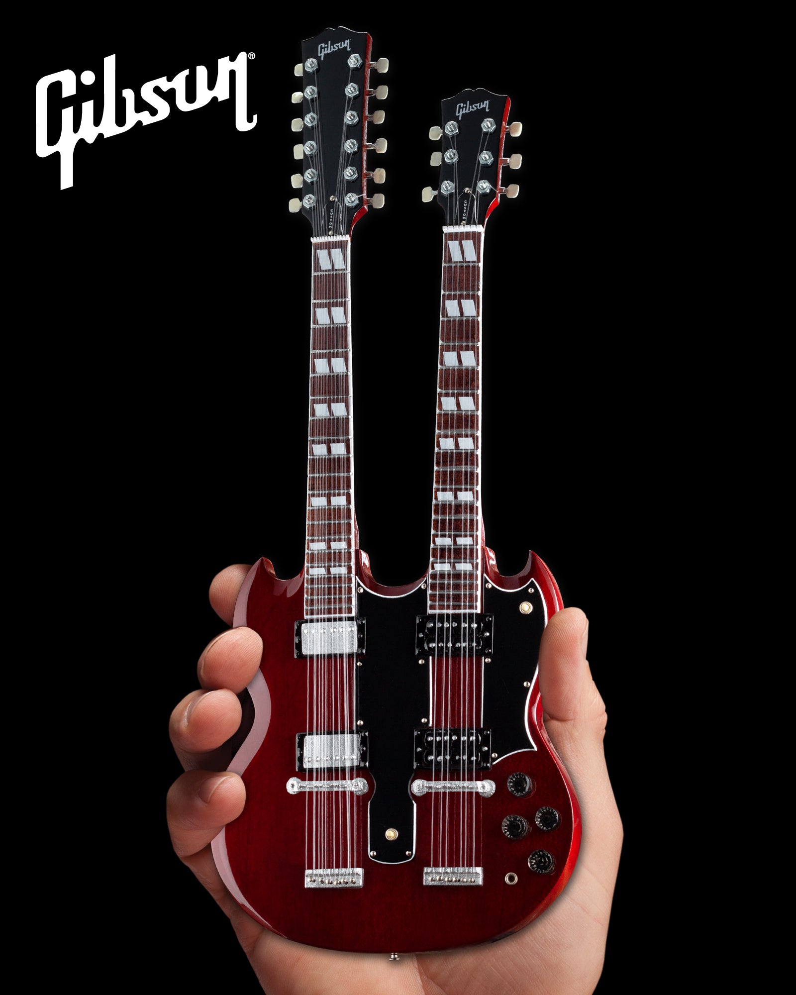 エレキギター SG FranklinMint.com | Gibson SG EDS-1275 Doubleneck Cherry 1:4 Scale