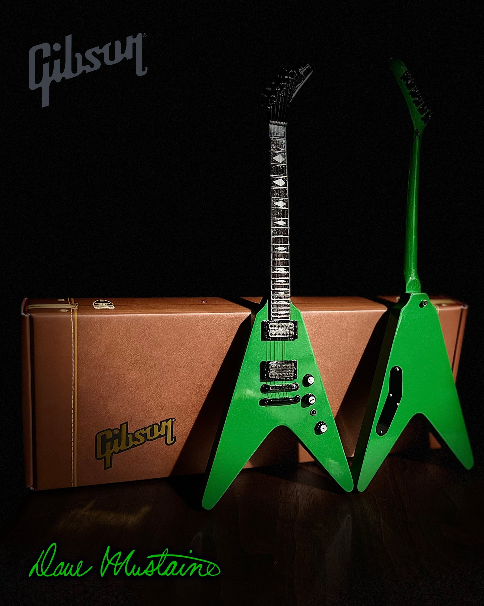 Dave Mustaine Gibson Flying V EXP Rust In Peace Alien Tech Green