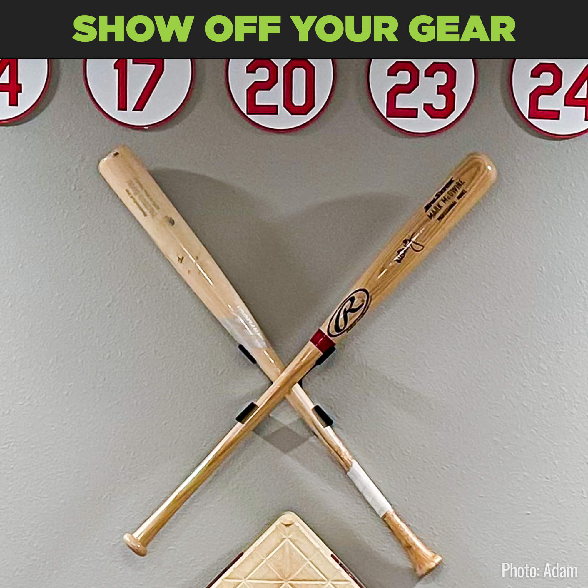 Crossed Baseball Bat Mount
