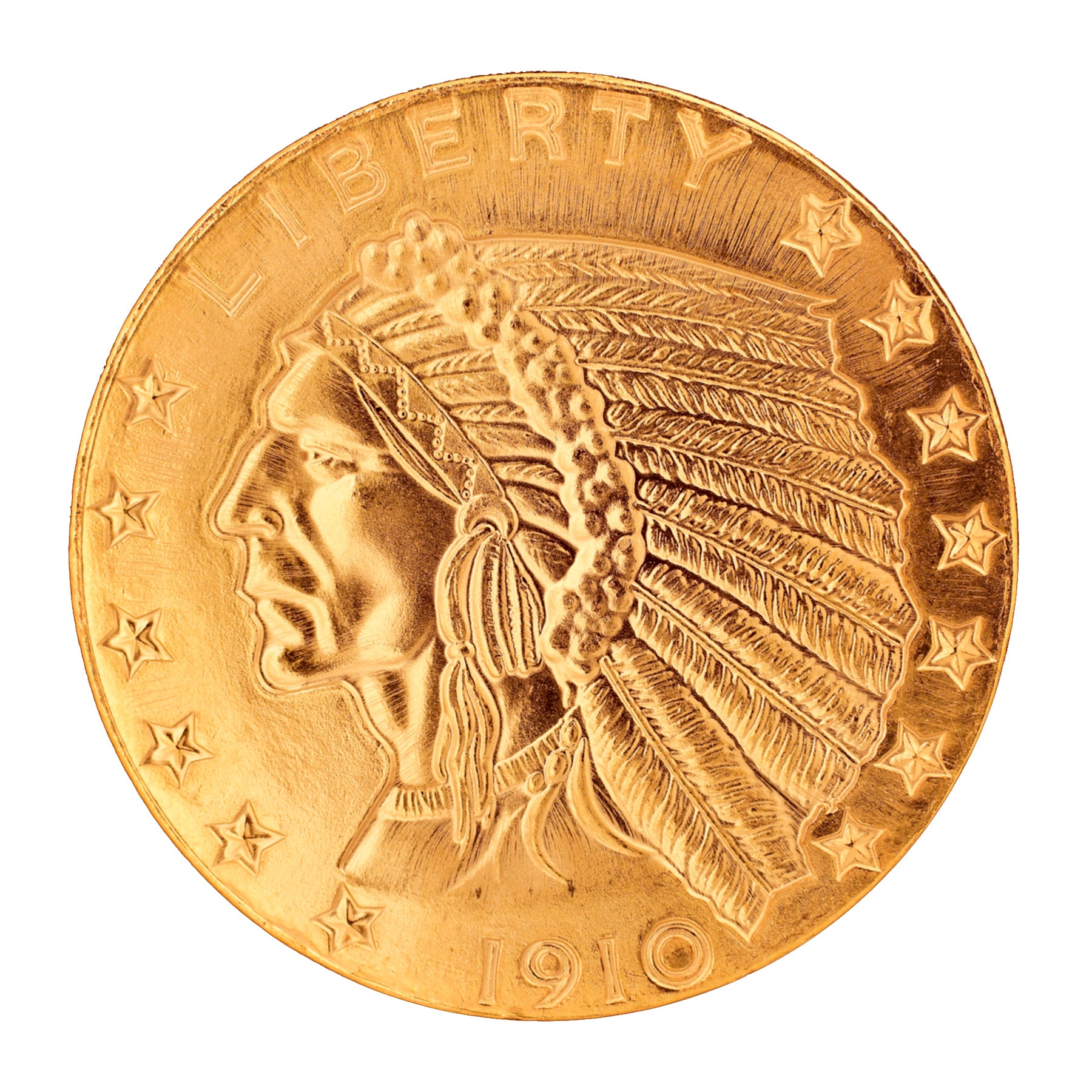 Tribute to America's Most Beautiful Coins - $5 Indian Head Gold Piece 1908-1929 Replica Coin