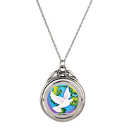 World Peace Spinner Coin Pendant with Colorized Walking Liberty Silver Half Dollar