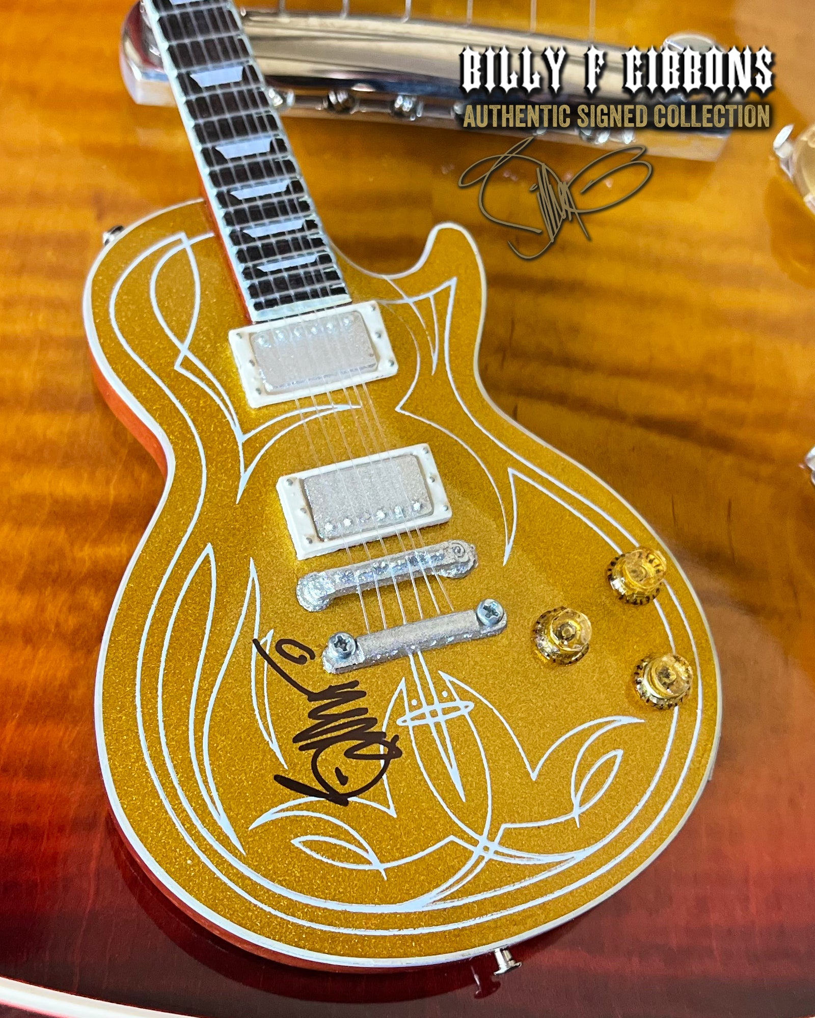 Autographed Billy F Gibbons Signature 1:4 Scale Mini Guitar Models 1st Edition 2023