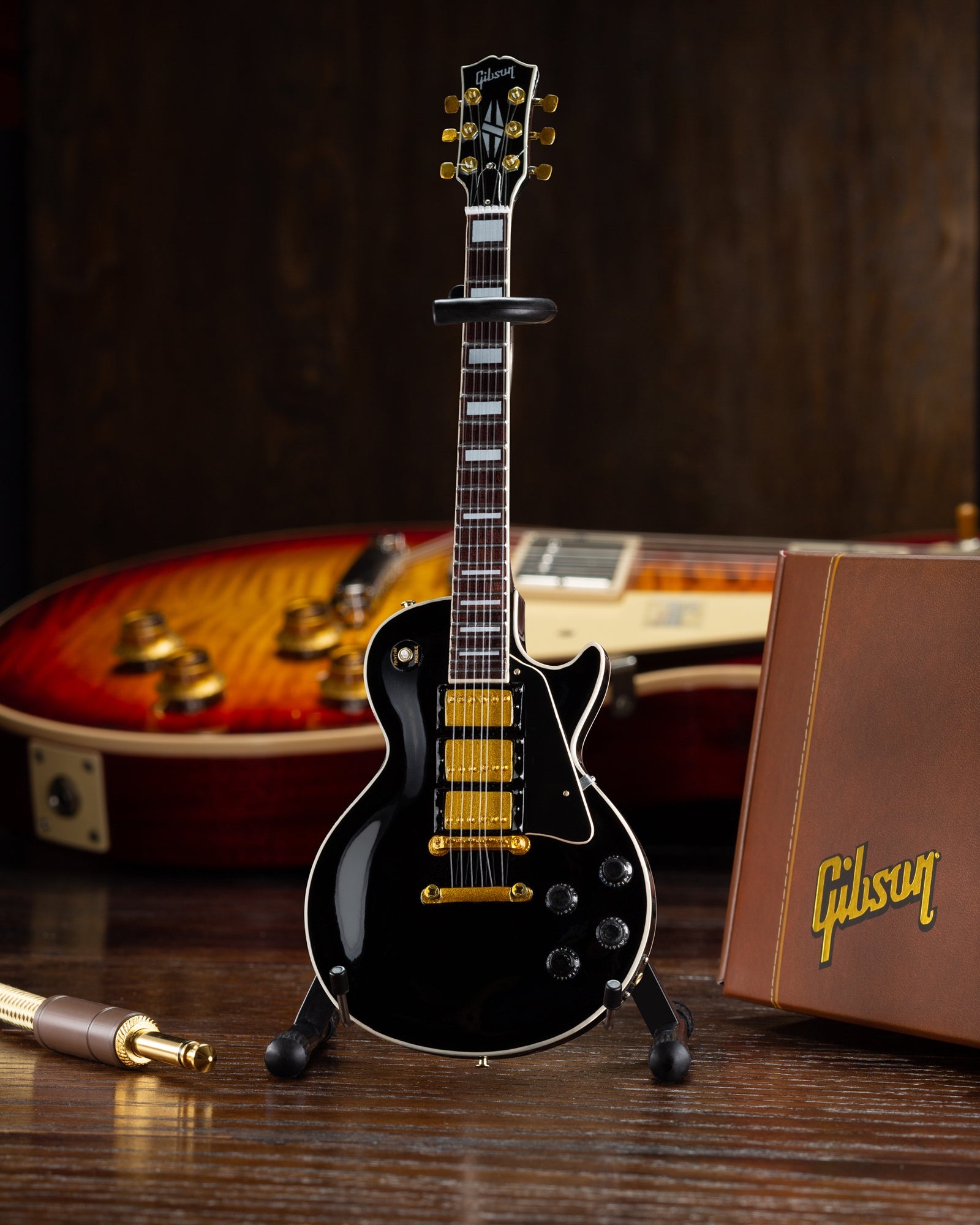 FranklinMint.com | Gibson Les Paul Custom Ebony 1:4 Scale Mini