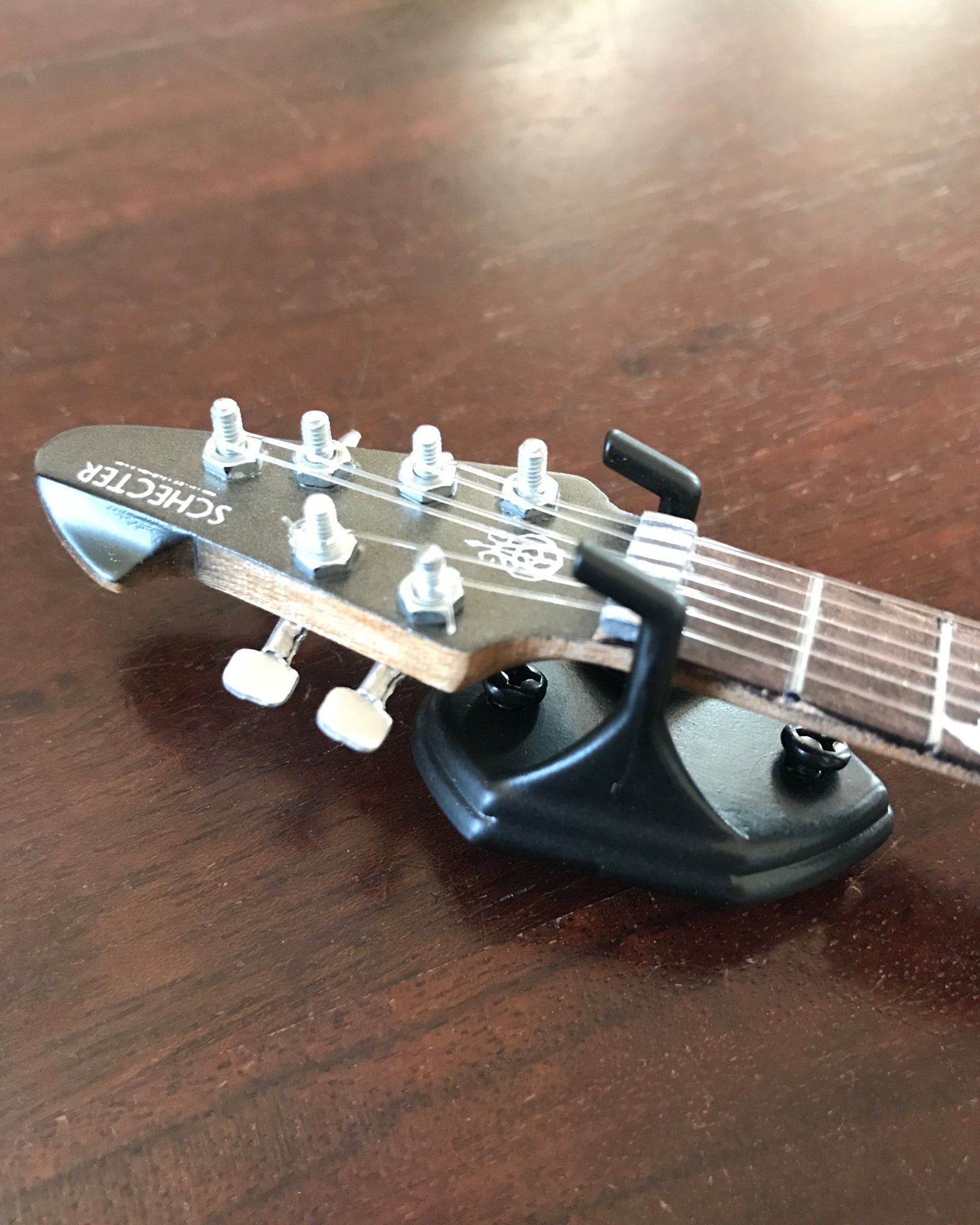 Black Metal Wallmount Miniature Guitar Wall Hangers (Set of 2)