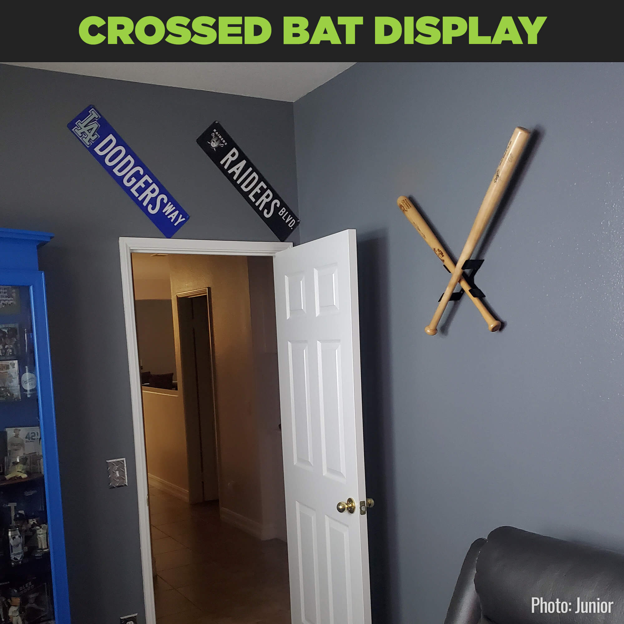 Crossed Baseball Bat Mount