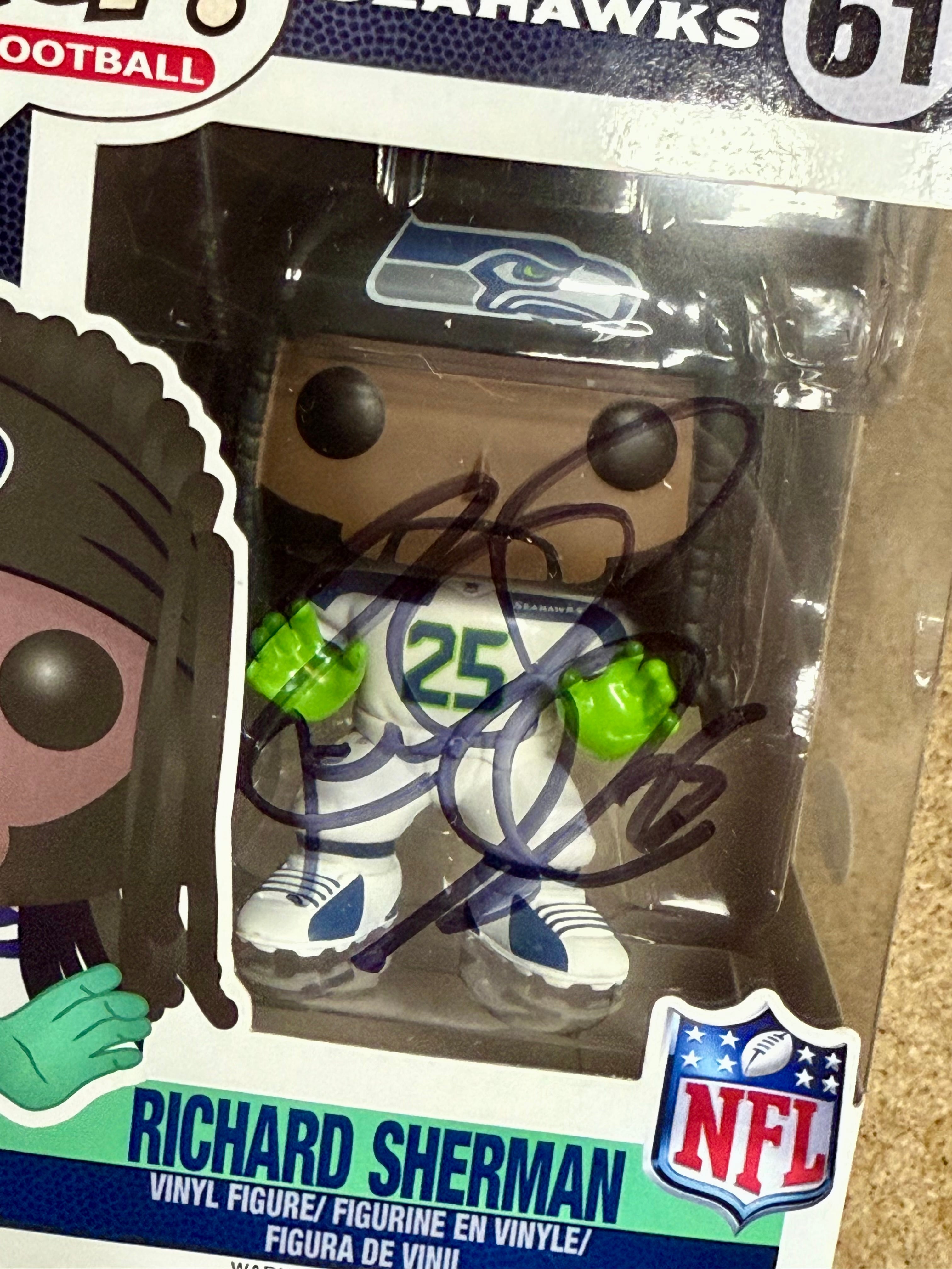 Autographed Richard Sherman NFL Seattle Seahawks Vaulted Funko Pop! #61