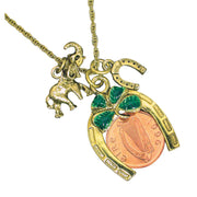 Irish Penny Coin Lotto Scratcher Charm Necklace