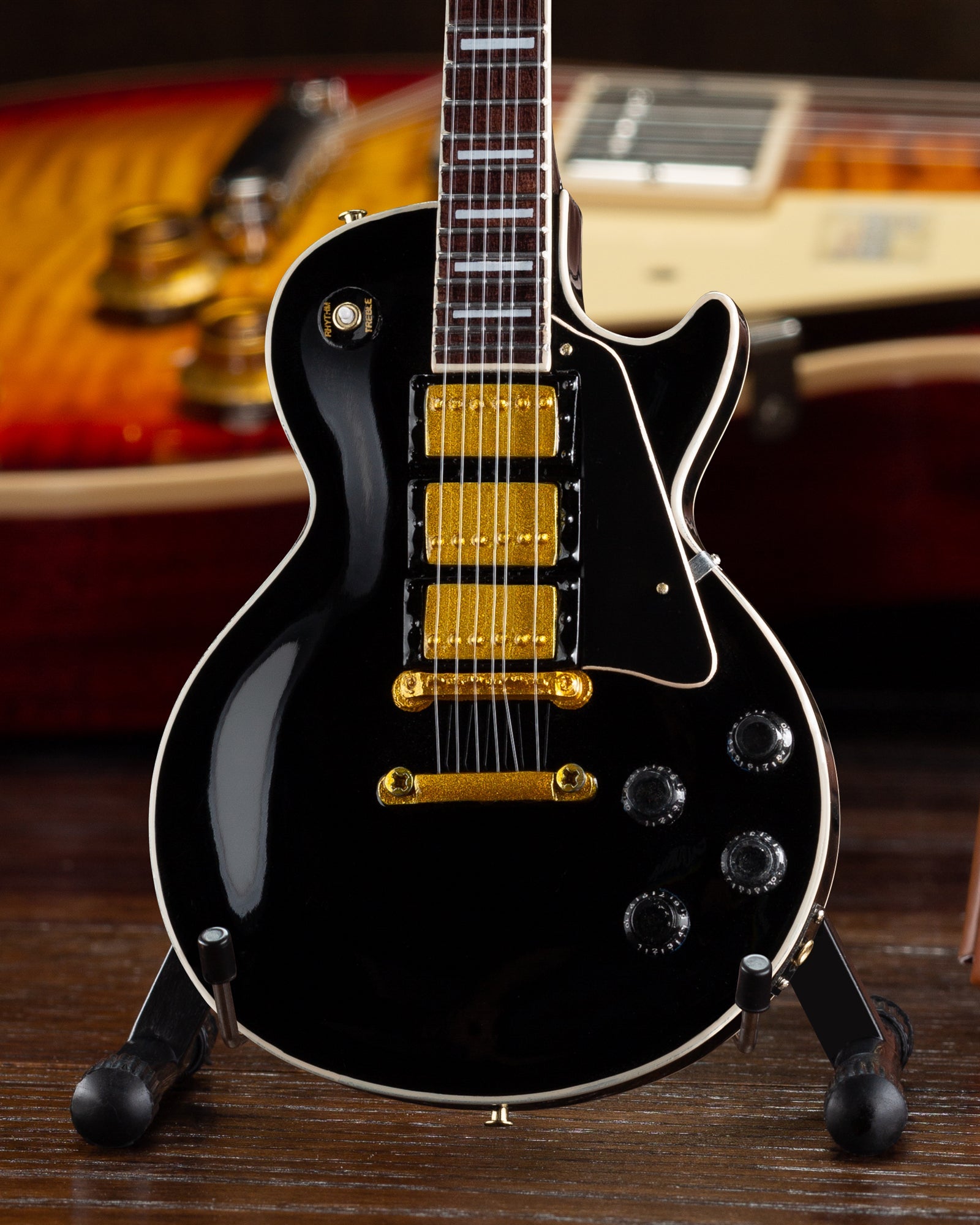 FranklinMint.com | Gibson Les Paul Custom Ebony 1:4 Scale Mini