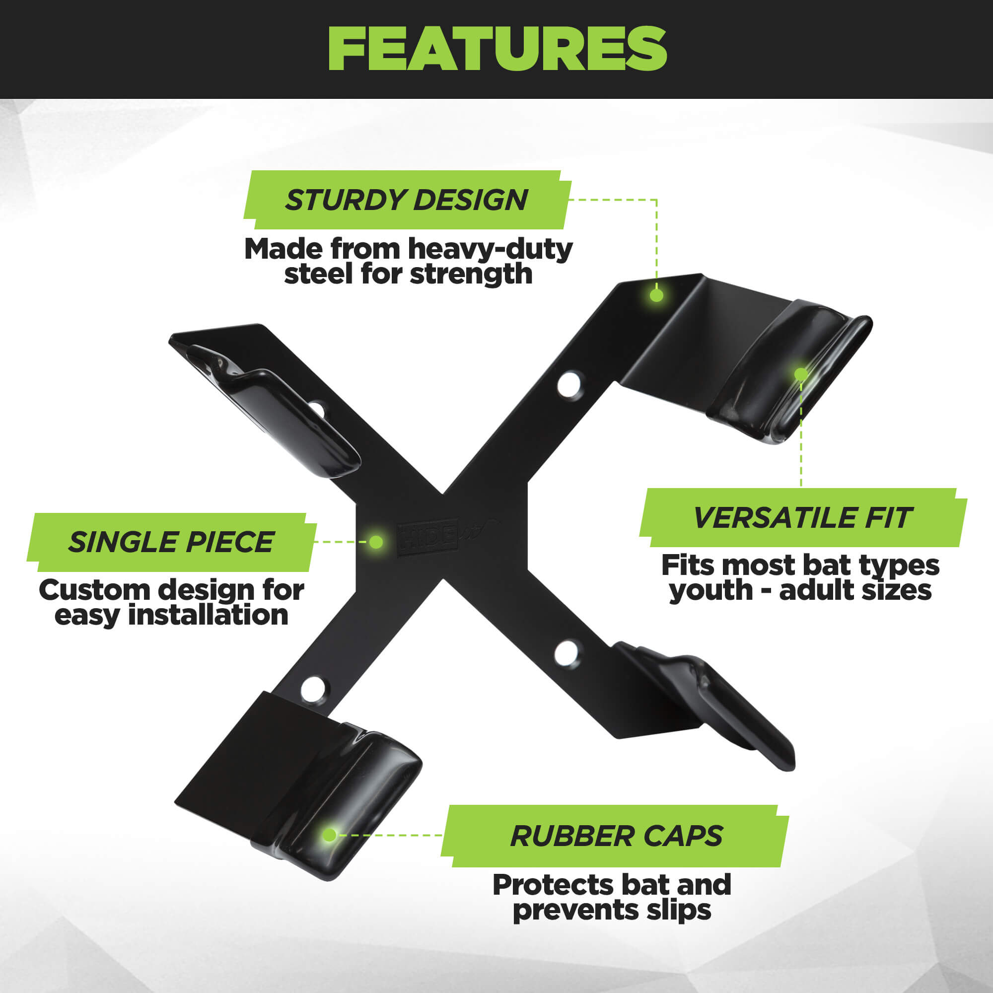 Crossed Baseball Bat Mount