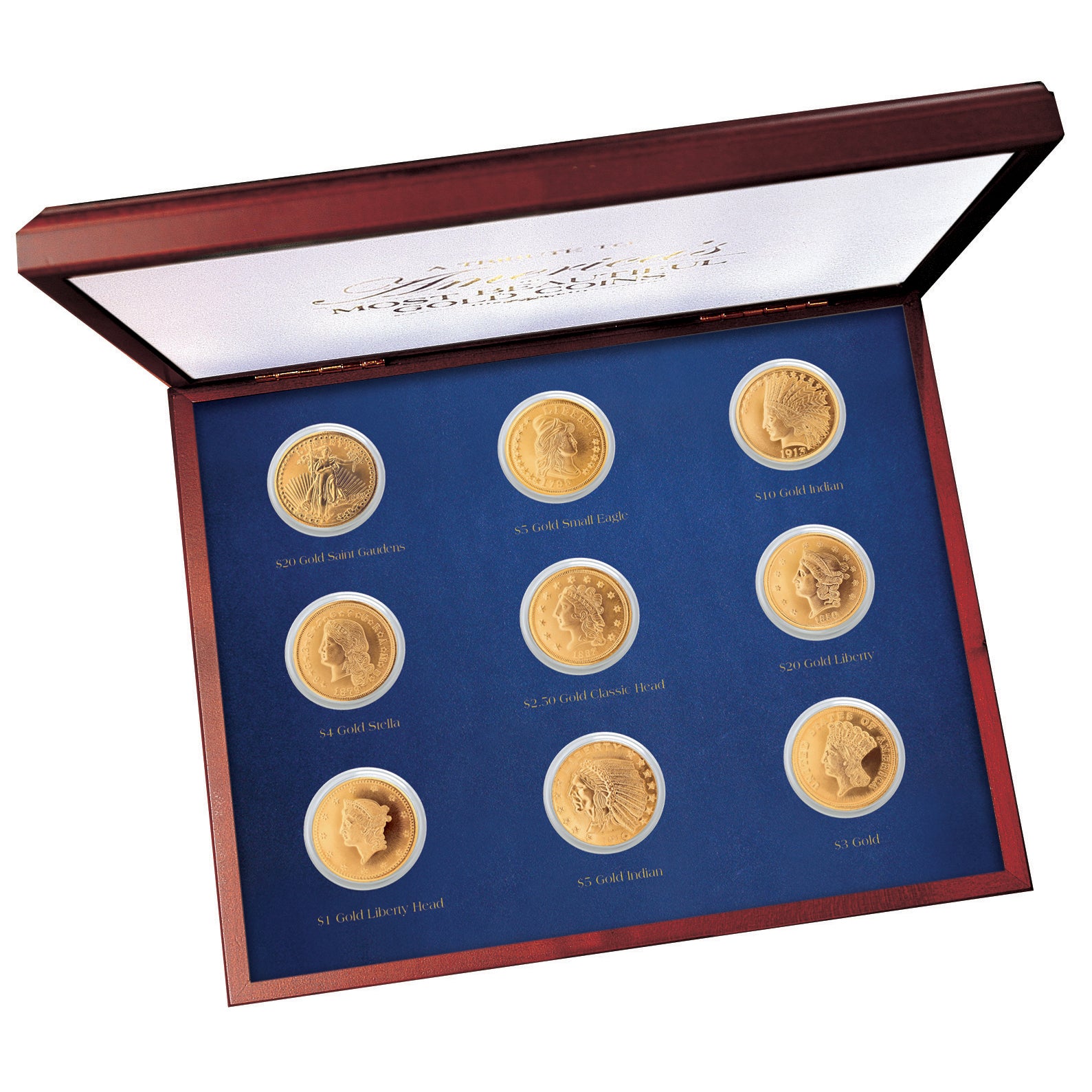 Tribute to Americas Most Beautiful Gold Coins - Set of 9