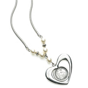 Seated Half-Dime Heart Bezel Sterling Silver Necklace Coin Jewelry