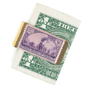 Brass Train Stamp Coin Money Clip