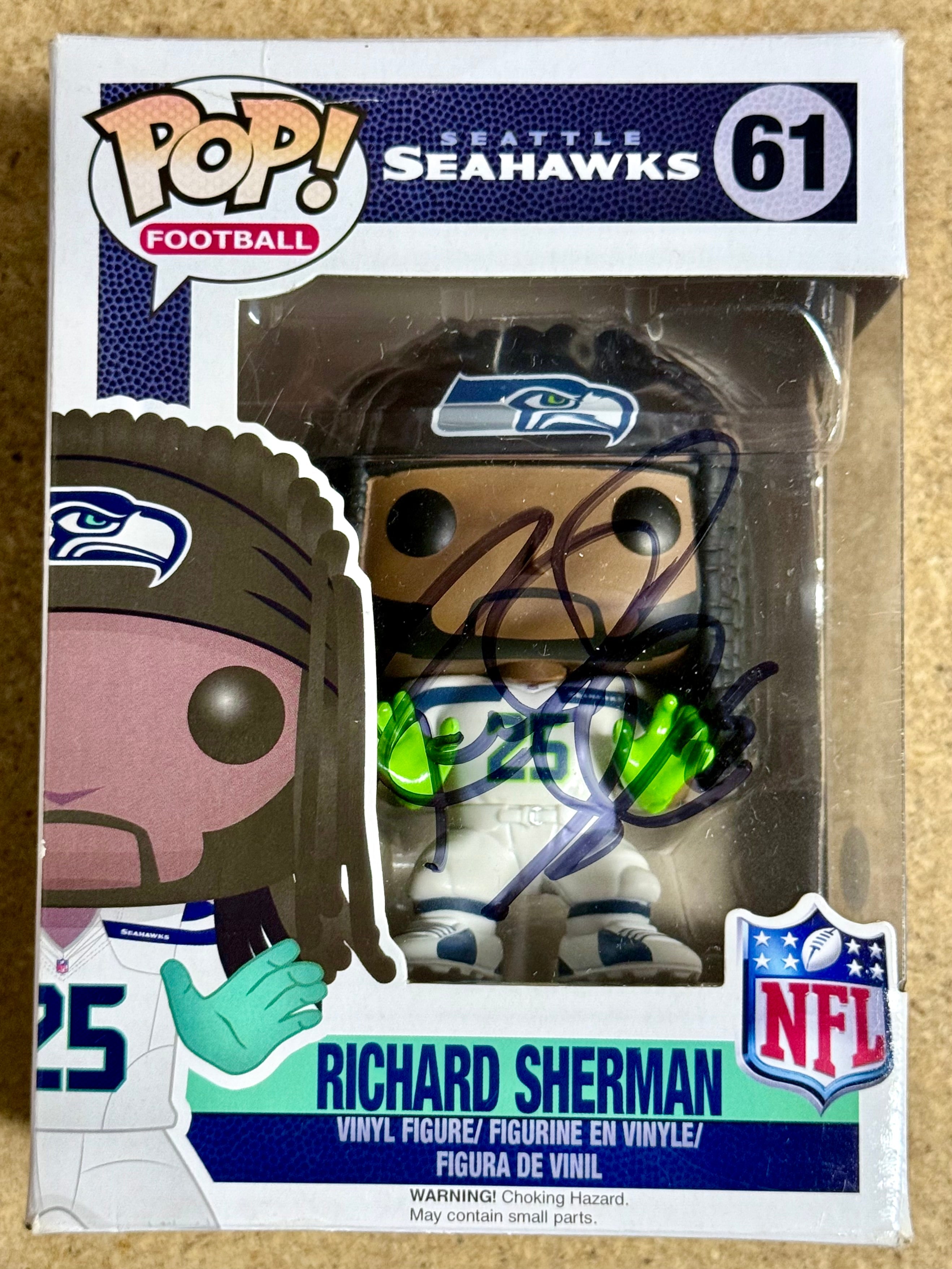 Autographed Richard Sherman NFL Seattle Seahawks Vaulted Funko Pop! #61