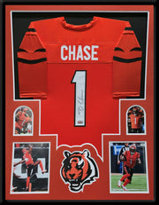 Autographed Framed Cincinnati Bengals Jamarr Chase Jersey JSA