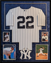 Autographed Roger Clemens New York Yankees Framed Suede Jersey