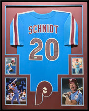 Framed Philadelphia Phillies Mike Schmidt Autographed Signed Jersey Beckett Holo