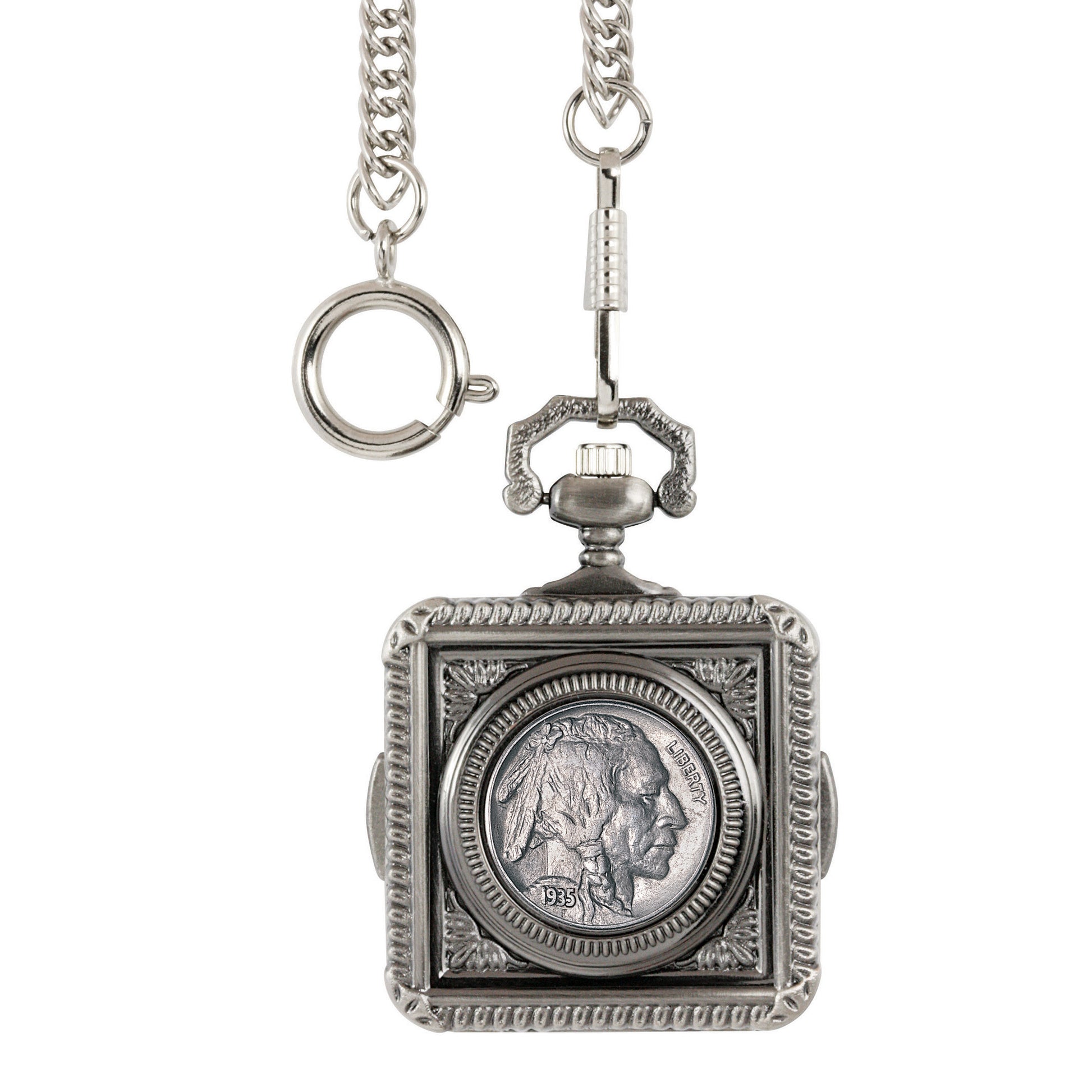 Buffalo Nickel Coin Pocket Watch