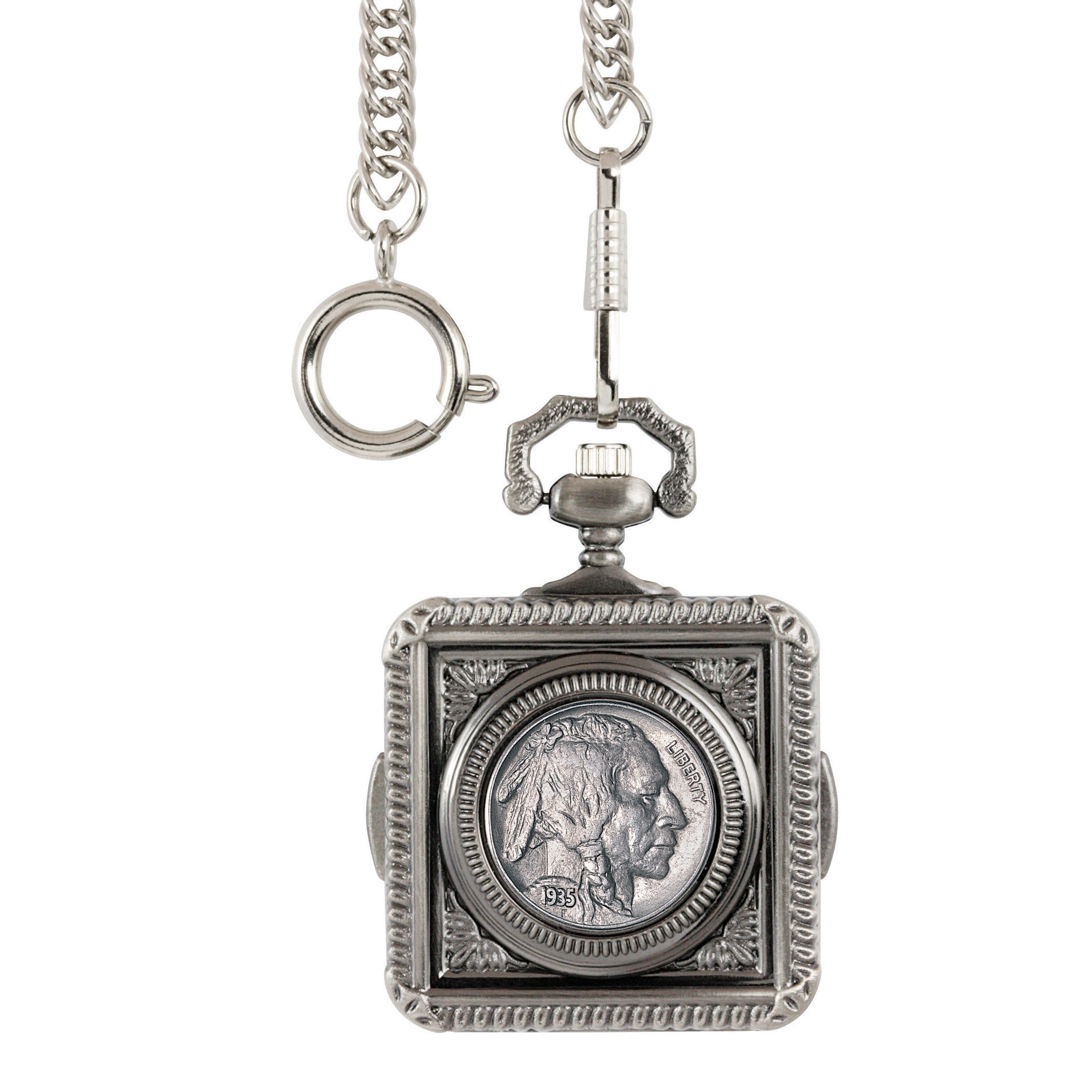 Buffalo Nickel Coin Pocket Watch
