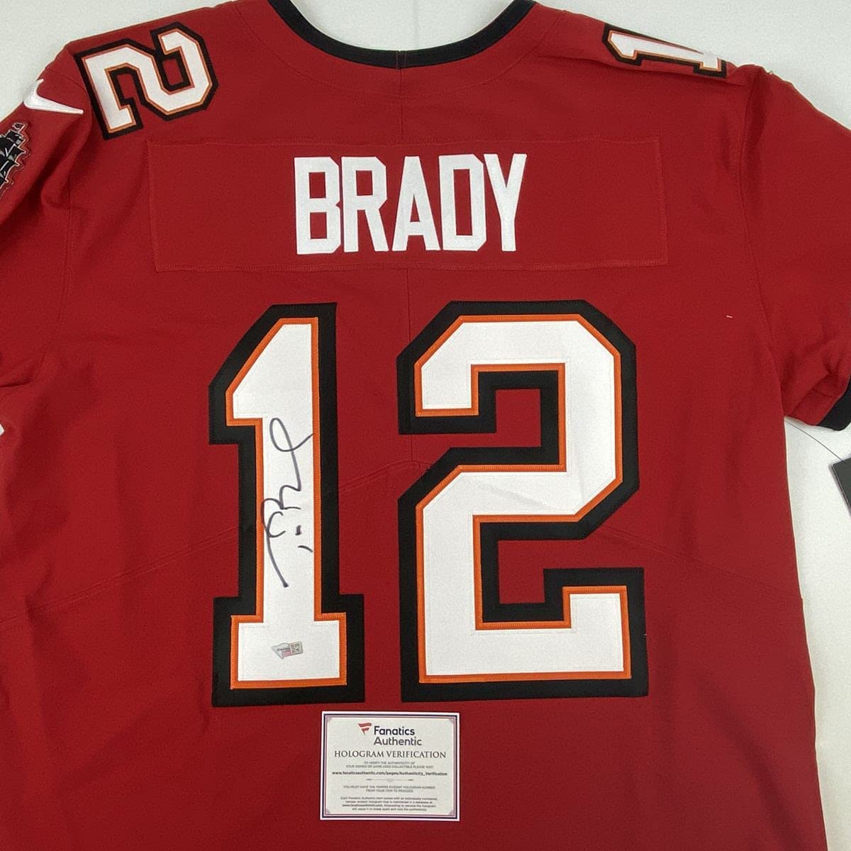 Autographed Tom Brady Tampa Bay Buccaneers Red Authentic Nike Elite Football Jersey