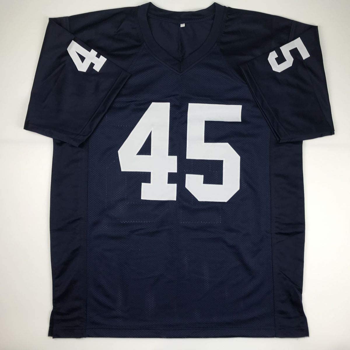 Autographed Rudy Ruettiger Notre Dame Blue College Football Jersey