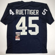 Autographed Rudy Ruettiger Notre Dame Blue College Football Jersey