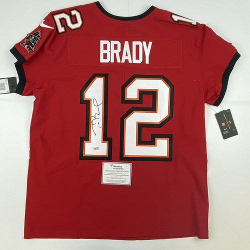 Autographed Tom Brady Tampa Bay Buccaneers Red Authentic Nike Elite Football Jersey