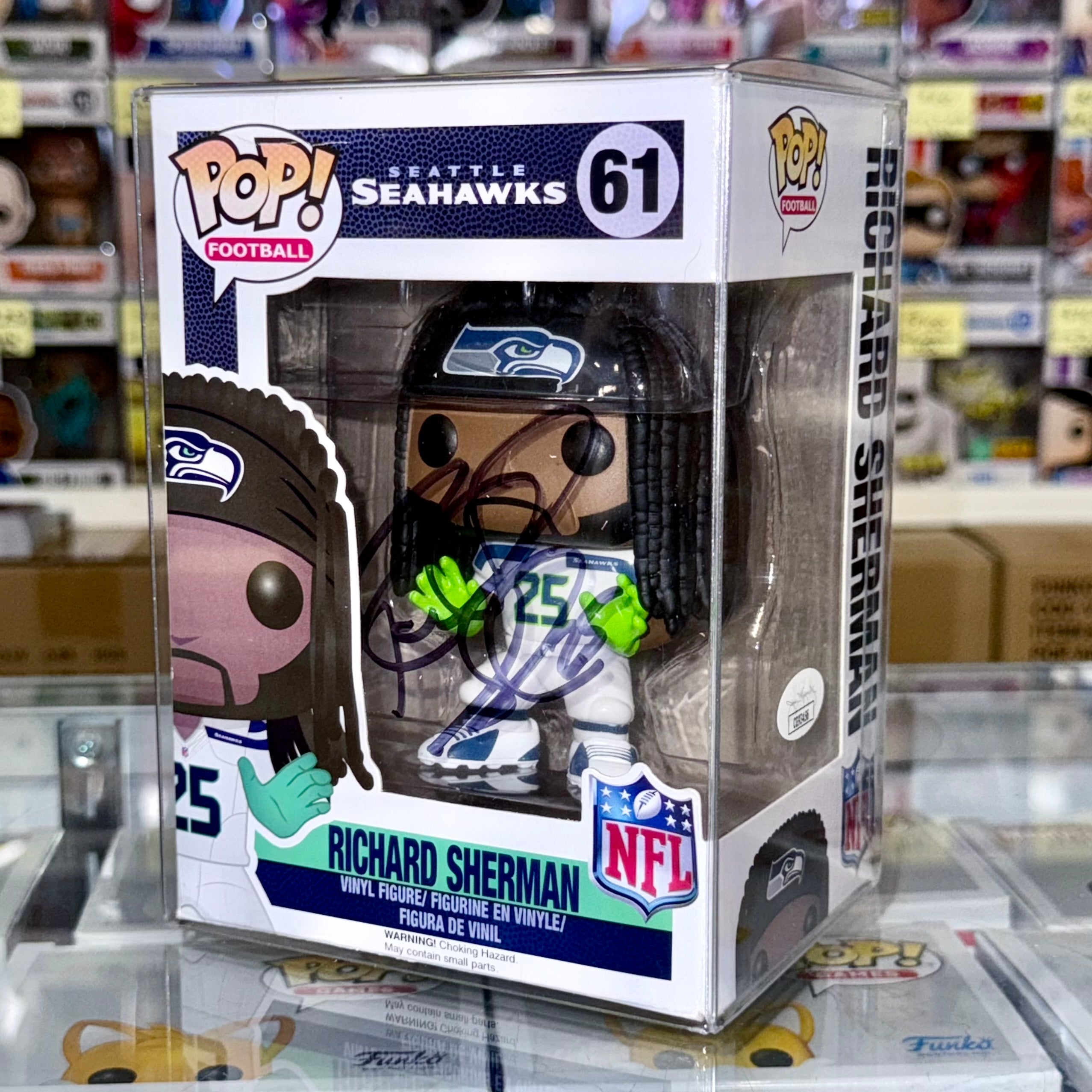 Autographed Richard Sherman NFL Seattle Seahawks Vaulted Funko Pop! #61