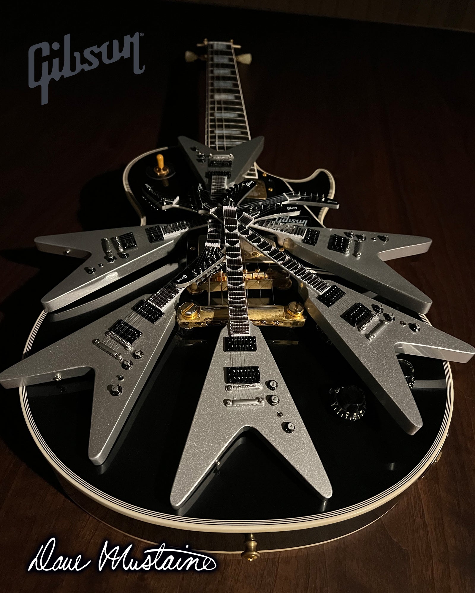 FranklinMint.com | Dave Mustaine Gibson Flying V EXP Silver