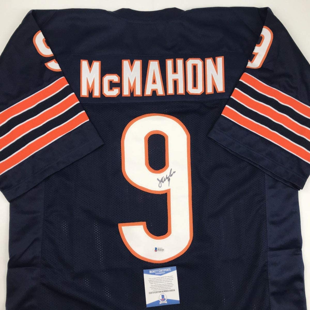 Autographed Jim McMahon Chicago Blue Football Jersey