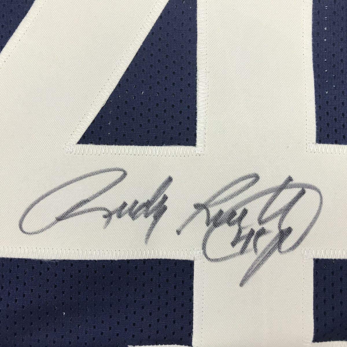 Autographed Rudy Ruettiger Notre Dame Blue College Football Jersey