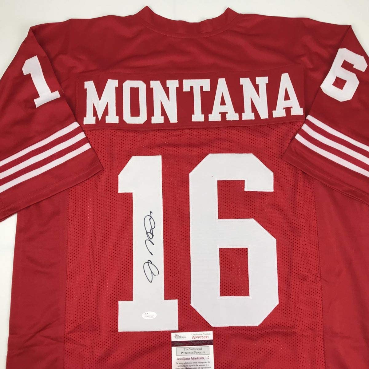 Autographed Joe Montana San Francisco Red Football Jersey