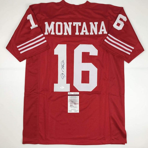 Autographed Joe Montana San Francisco Red Football Jersey