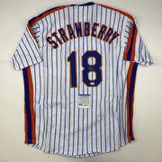 Autographed Darryl Strawberry New York Pinstripe Baseball Jersey