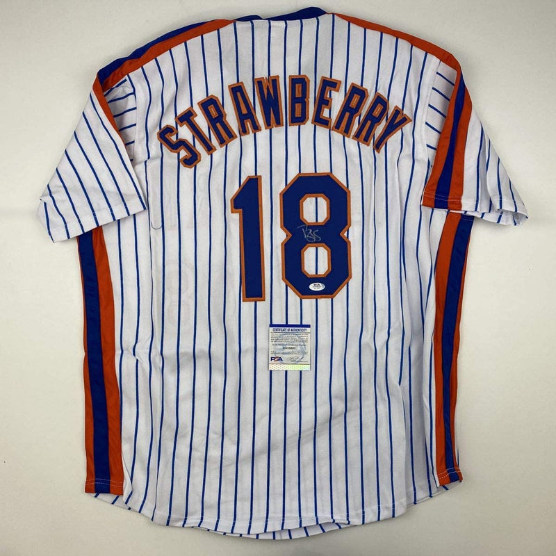 Autographed Darryl Strawberry New York Pinstripe Baseball Jersey