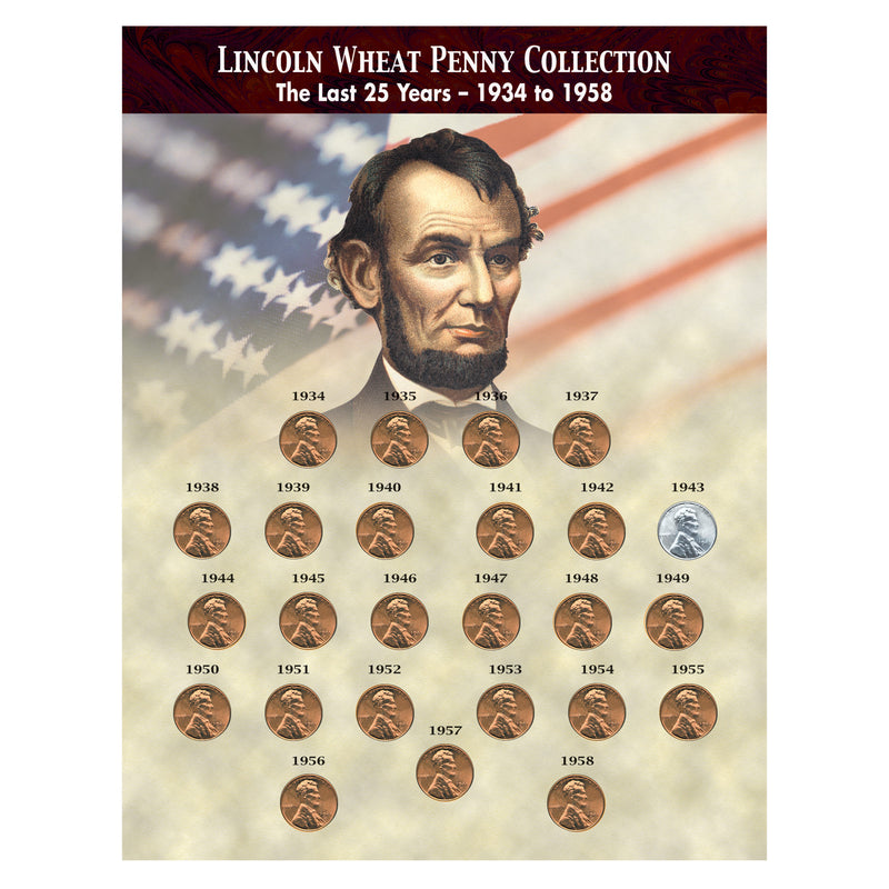 The Last 25 Years of Lincoln Wheat Penny Collection (1934-1958)