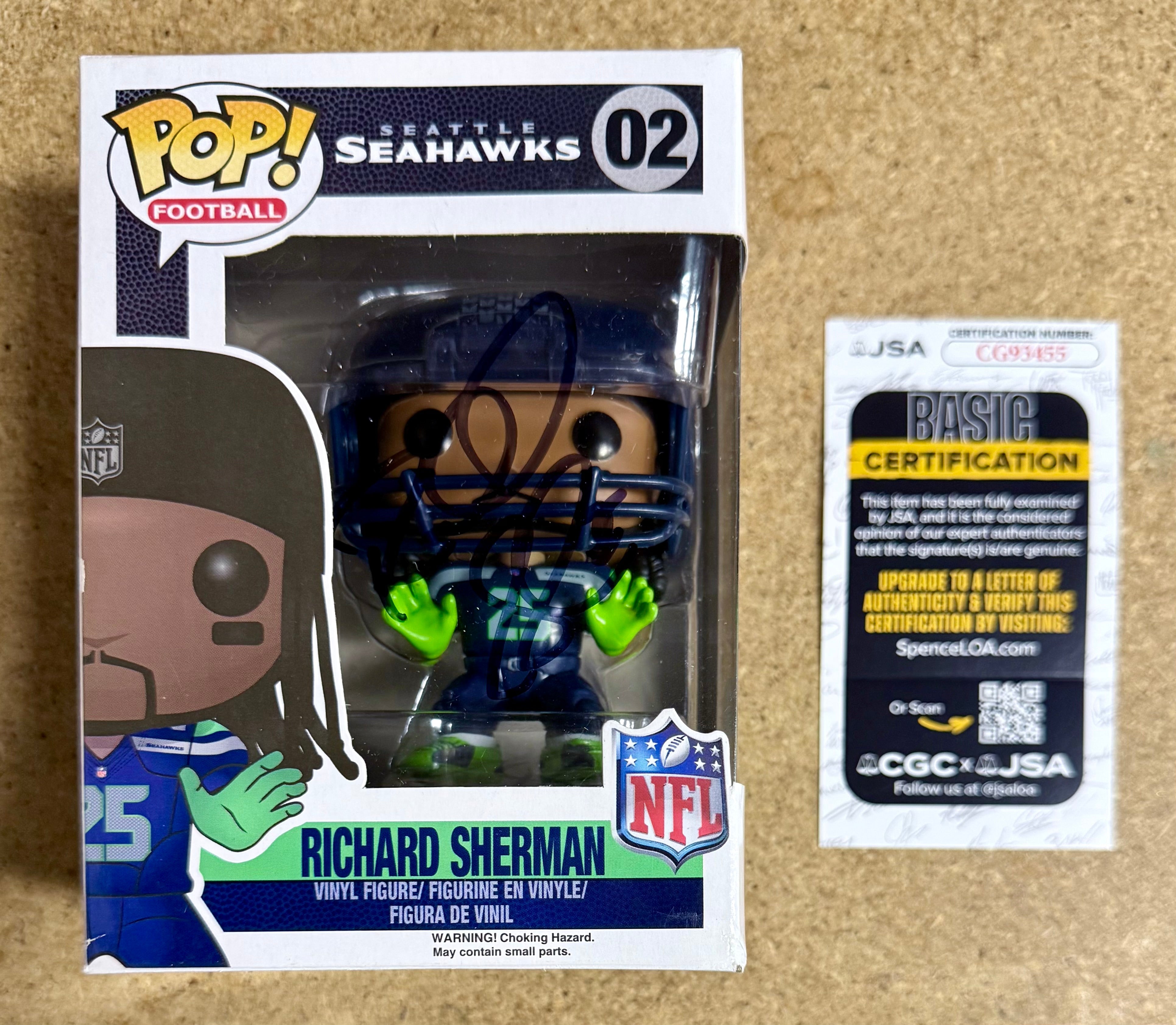 Autographed Richard Sherman NFL Seattle Seahawks Vaulted Funko Pop! #02