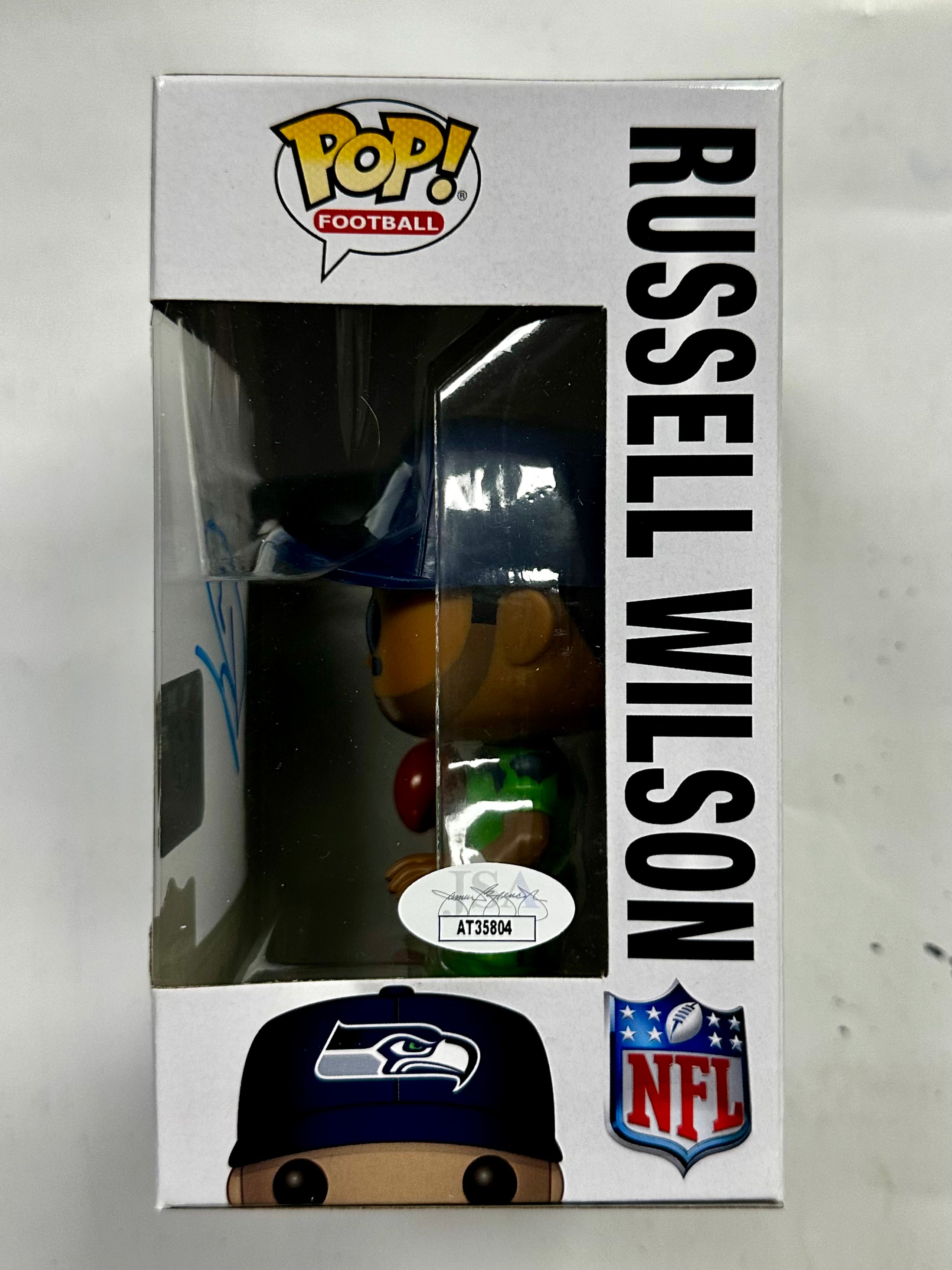Autographed Russell Wilson NFL Seattle Seahawks Funko Pop! #57 Steelers 2023 With JSA COA