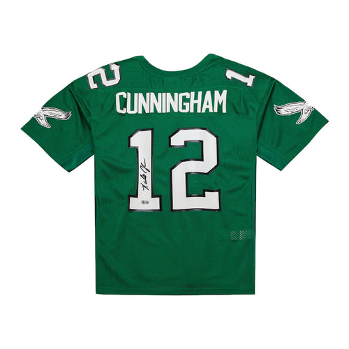 Autographed Randall Cunningham Philadelphia Eagles Green Throwback Football Jersey
