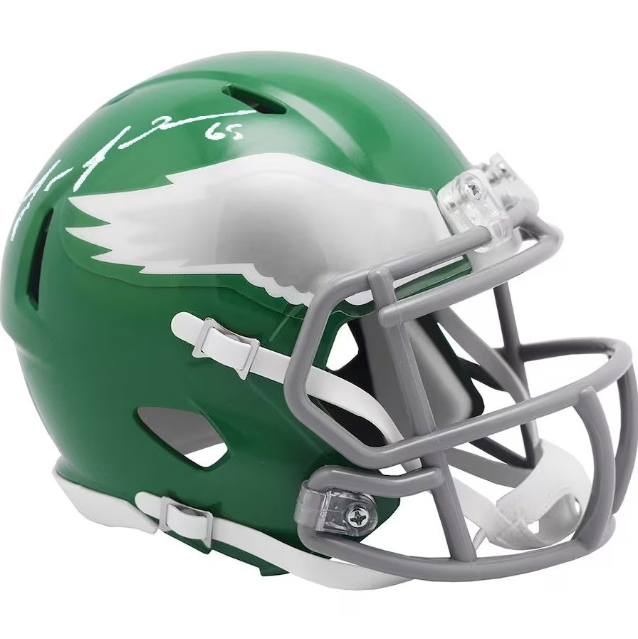 Autographed Lane Johnson Philadelphia Eagles Kelly Green Alternate Football Mini Helmet