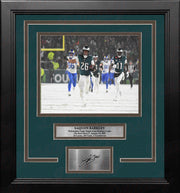 Engraved Autographed Saquon Barkley Snow Bowl Celebration Philadelphia Eagles 8x10 Framed Photo