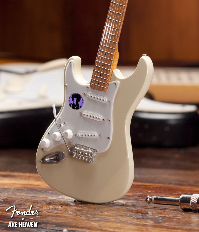 Jimi Hendrix Woodstock Fender™ Strat™ Cream Reverse Headstock Mini Guitar Replica